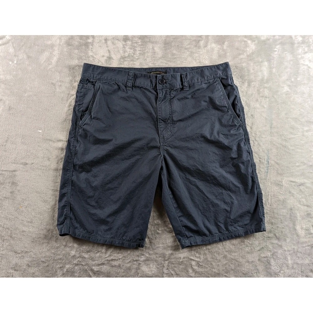 John Varvatos USA Shorts Men 36 Blue Cotton Preppy Lightweight 10" Inseam Chino